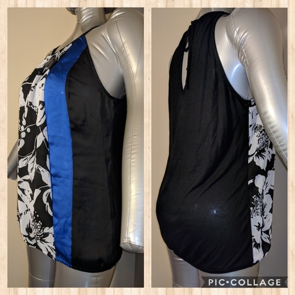 Express Floral Colorblock loose Tank blouse size S - Picture 2 of 6